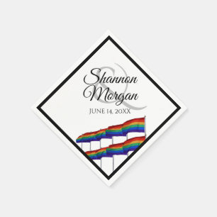 Guardanapo De Papel orgulho gay Rainbow Flags LGBTQ Casamento
