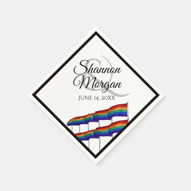 Guardanapo De Papel Orgulho gay Rainbow Flags LGBTQ Casamento (Canto)
