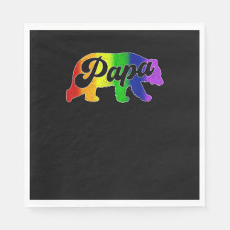 Guardanapo De Papel Orgulho LGBT do Pai Gay Rainbow Papa Urso do Pai
