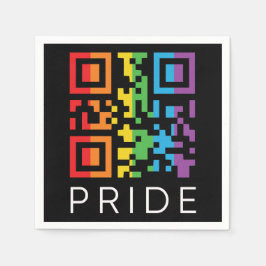 Guardanapo De Papel Orgulho Rainbow QR Code LGBTQIA+
