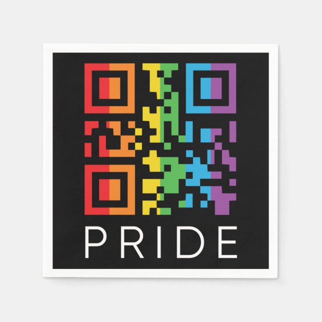 Guardanapo De Papel Orgulho Rainbow QR Code LGBTQIA+ (Frente)