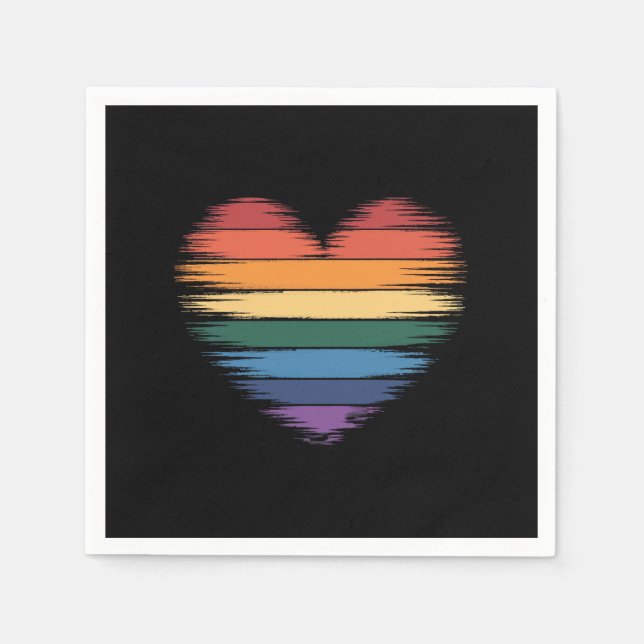 Guardanapo De Papel Orgulho Rainbows Impressão LGBT Orgulho gay (Frente)