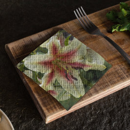 Guardanapo De Papel Orienpet Amarelo Lily com Starburst Vermelho Flora