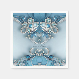 Guardanapo De Papel Ornamentado Azul Froral Napkins