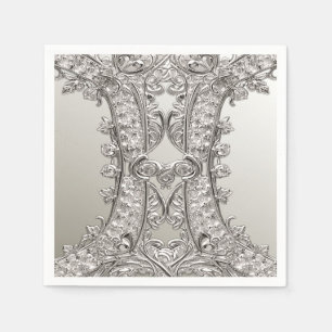 Guardanapo De Papel Ornamentado de Prata Moderno Napkins