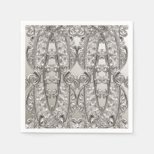 Guardanapo De Papel Ornamentado de Prata Moderno Napkins
