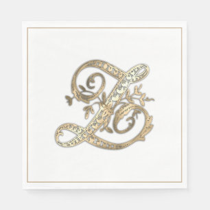 Guardanapo De Papel Ornamentado de Vintage Dourado Monograma Z Papel N