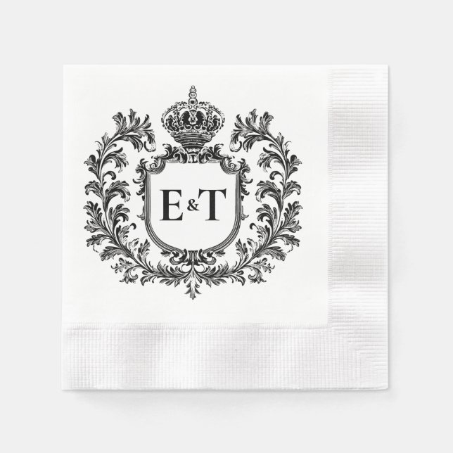 Guardanapo De Papel Ornamentado Laurel & Filigree, (Frente)
