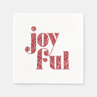 Guardanapo De Papel Ornamentado Red Joyful - Tipografia Natal/Feriado