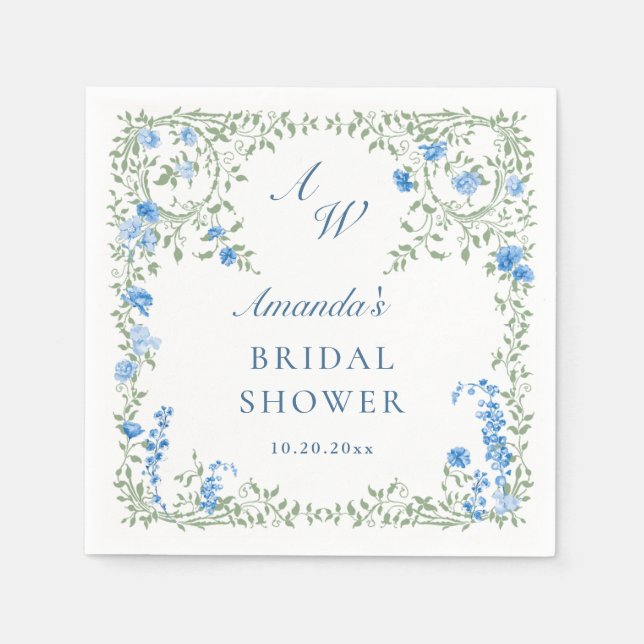 Guardanapo De Papel Ornamentado vitoriano Chá de panela de Flores Selv (Frente)