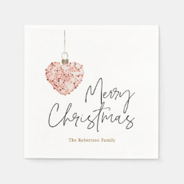 Guardanapo De Papel Ornamento Mínimo do Coração de Natal