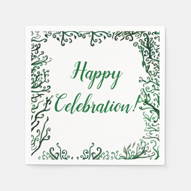 Guardanapo De Papel Ornamentos Botânicos Papel Personalizado Nápoles (Frente)