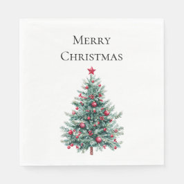 Guardanapo De Papel Ornamentos de Árvores de Natal Verde Borgonha