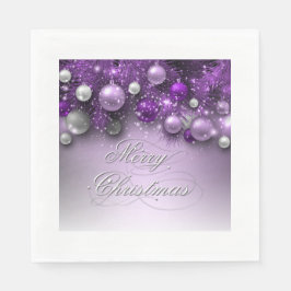 Guardanapo De Papel Ornamentos de Natal - Púrpura