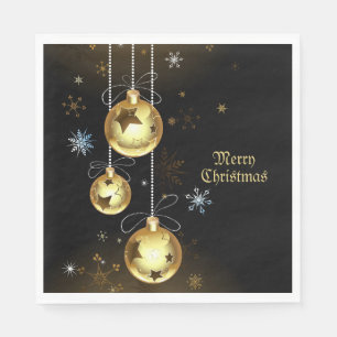 Guardanapo De Papel Ornamentos de Ouro de Natal Brilhantes Estrelas Ne