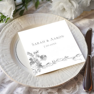 Guardanapo De Papel Ornate Classic French Rose Border Wedding