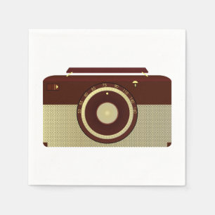 Guardanapo De Papel Orquestra Retroativa E Rádio Antiquado Dourado
