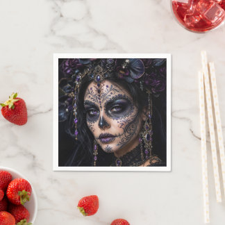 Guardanapo De Papel Orquídea Âmbar Calavera – Caveira de Açúcar Gótica