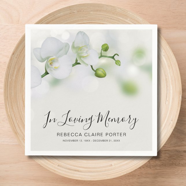 Guardanapo De Papel Orquídea Foto Floral do Funeral (Floral Memorial Napkins)