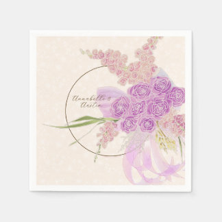 Guardanapo De Papel Orquídea Vintage Ombré Arco e Buquê