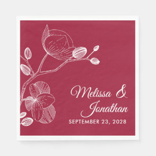 Guardanapo De Papel Orquídeas elegantes casamento vermelho floral mode