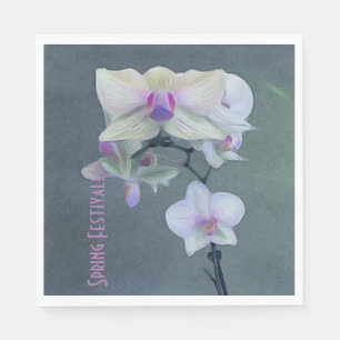Guardanapo De Papel Orquídeas nas máscaras do roxo