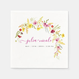 Guardanapo De Papel Orquídeas Silvestres Rosa Roxo Coroa de Flores Cas