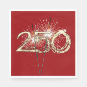 Guardanapo De Papel Os 250º Sparklers da Festa de aniversário dos Esta