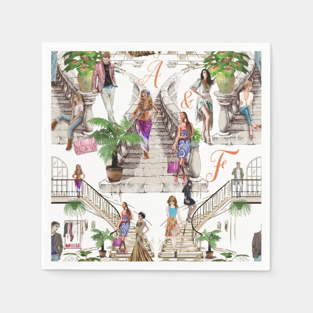 Guardanapo De Papel Os designers de moda (Frente)