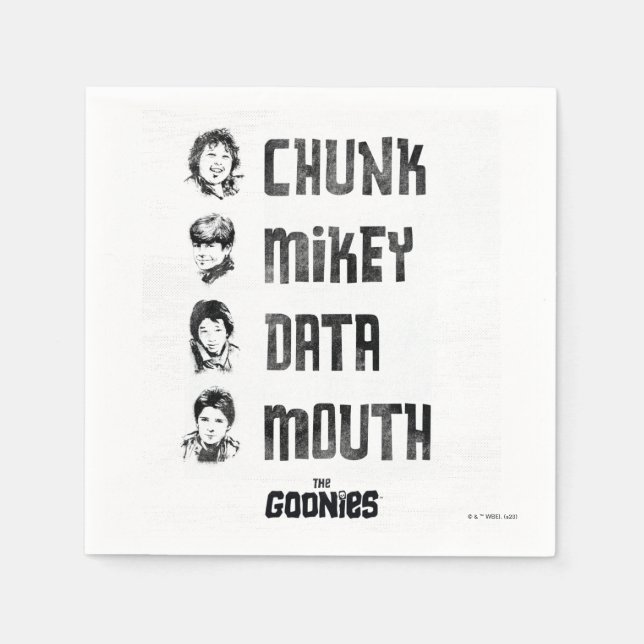 Guardanapo De Papel Os Goonies | Parte, Mikey, Dados, Boca (Frente)