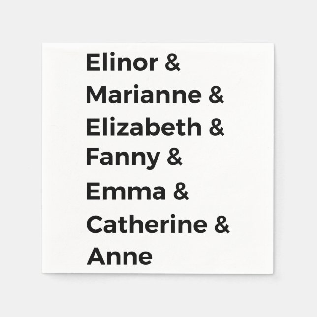 Guardanapo De Papel Os Heroínas de Jane Austen I (Frente)