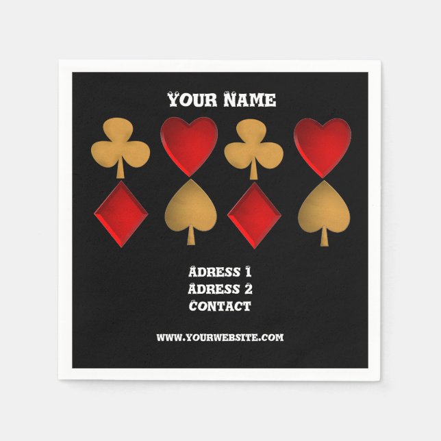 Guardanapo De Papel Os quatro naipes, personalizados (Frente)