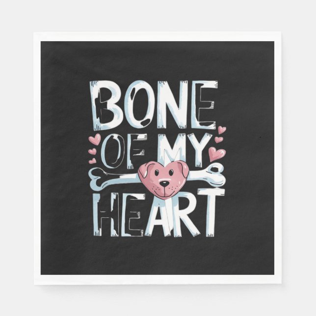 Guardanapo De Papel Osso do Meu Cão do Coração (Frente)