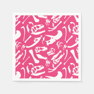 Guardanapo De Papel Ossos de dinossauro (rosa)