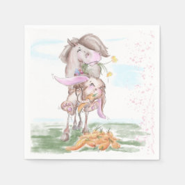 Guardanapo De Papel Oster Servietten mit Pferd und Osterhase