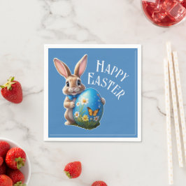 Guardanapo De Papel Osterhase blauer Schleife -