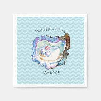 Guardanapo De Papel Ostra Azul 2 Pearls Papel de Nápoles