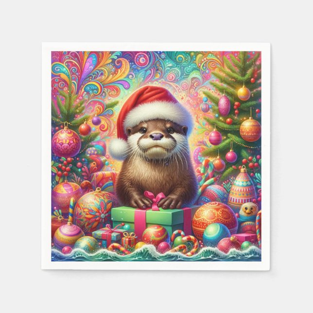 Guardanapo De Papel Otter Natal (Frente)