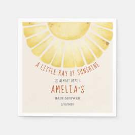 Guardanapo De Papel Our Little Ray of Sunshine Baby Shower Invitation