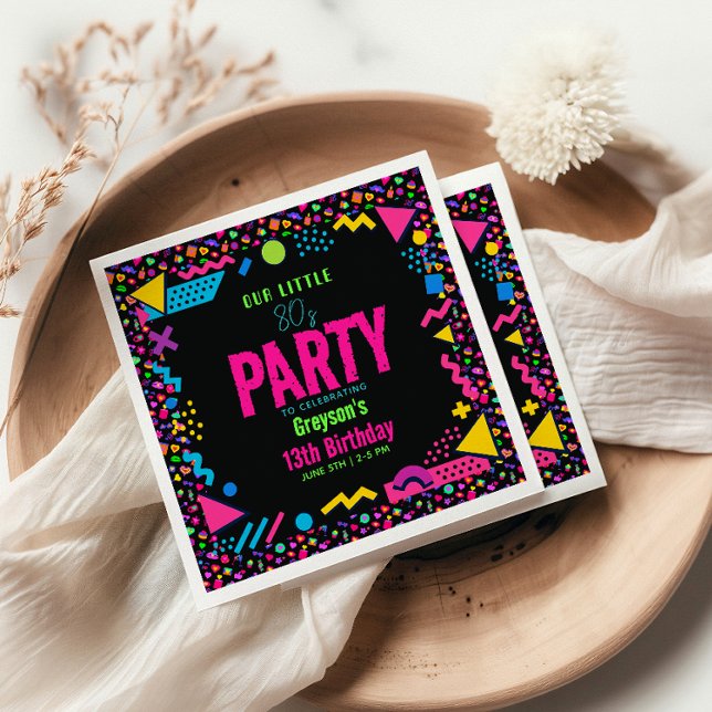 Guardanapo De Papel our little Retro Neon 80's Birthday Party (our little Retro Neon 80's Birthday Party Napkins
#RetroBirthdayParty #80sBirthday #NeonPartyDecor )
