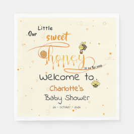 Guardanapo De Papel Our Little Sweet Honey Is On The Way Baby Shower