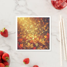Ouro Autumonal Deixa Bokeh Découpage Napkins