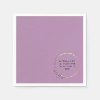 Guardanapo De Papel Ouro Bloom Floral Bolsa mensageifesta de aniversar