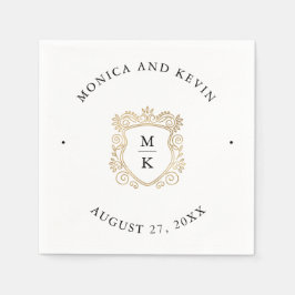 Guardanapo De Papel Ouro | Casamento negro e branco legante