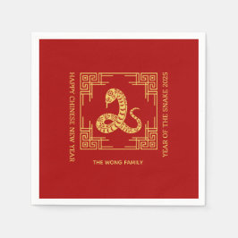 Guardanapo De Papel Ouro Cobra Vermelho de Quadro de Ornamento Grego
