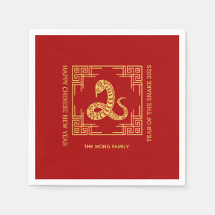 Guardanapo De Papel Ouro Cobra Vermelho de Quadro de Ornamento Grego