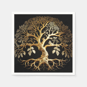 Guardanapo De Papel Ouro de Life Yggdrasil