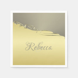 Guardanapo De Papel Ouro de luxo decorativo em ouro e prata