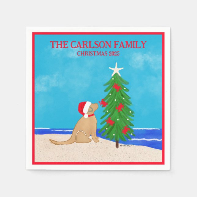 Guardanapo De Papel Ouro de papais noeis Natal 2025 (Frente)