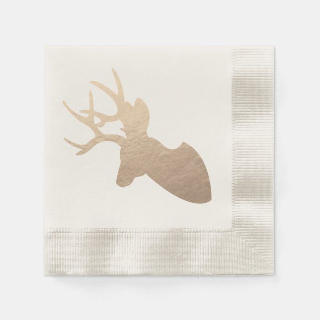 Guardanapo De Papel Ouro Deer Silhouette (Frente)